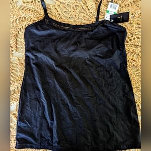 New, with tags color black camisole with shelf bra. Wacoal brand, size Large.